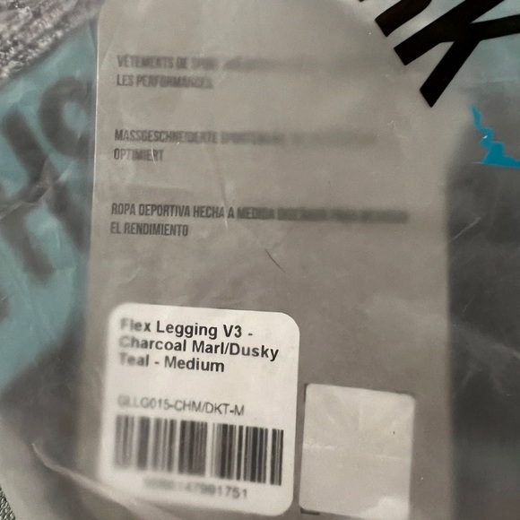 Gymshark Flex Legging V3 (medium) - Charcoal Mark/Dusky Teal - Picture 4 of 5